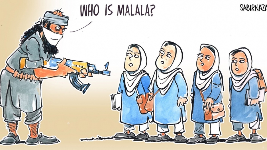 In October 2012, Malala Yousafzai is attacked while riding on her school bus in the northwest Pakistani district of Swat. The gunman asks for Malala by name, then points a Colt 45 at her and fires three shots. In October 2012, Malala Yousafzai is attacked while riding on her school bus in the northwest Pakistani district of Swat. The gunman asks for Malala by name, then points a Colt 45 at her and fires three shots.